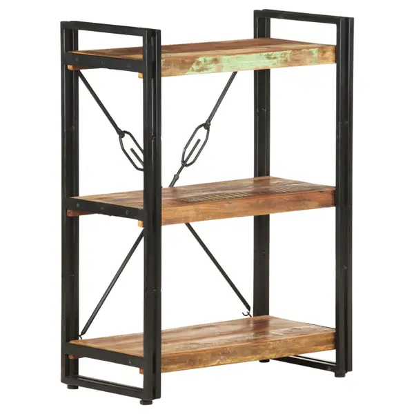 Gossi biblioteca cu 3 rafturi, 60x30x80 cm, lemn masiv reciclat