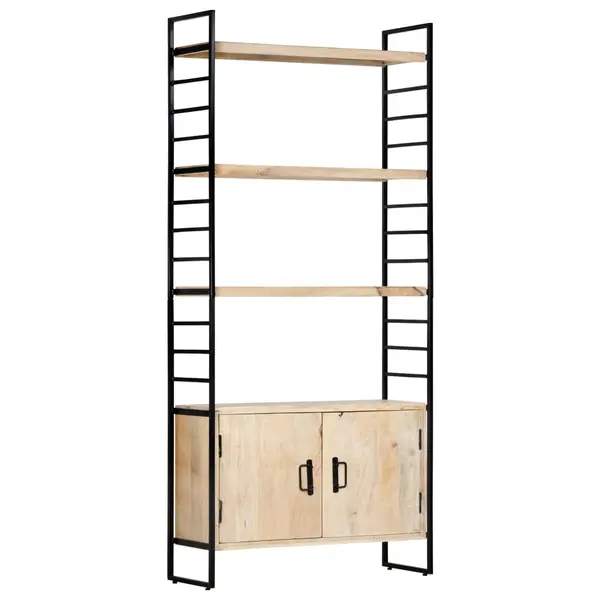 Gossi biblioteca cu 4 niveluri 80x30x180 cm lemn masiv de mango