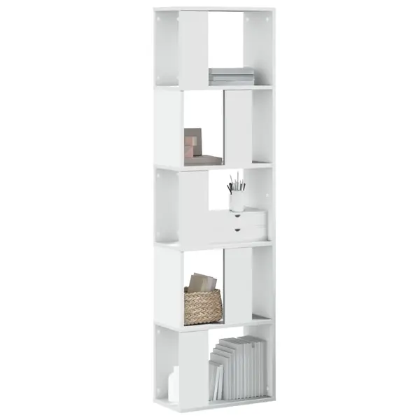 Gossi biblioteca cu 5 niveluri, alb 45x23,5x162,5 cm lemn prelucrat