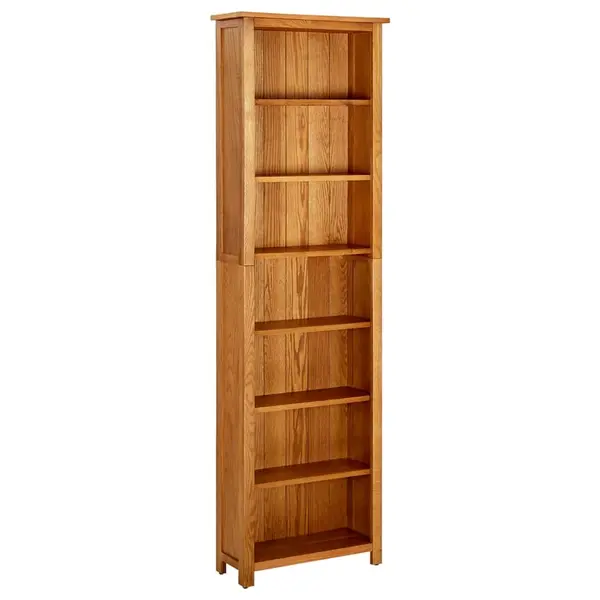 Gossi biblioteca cu 7 rafturi, 60x22x200 cm, lemn masiv de stejar
