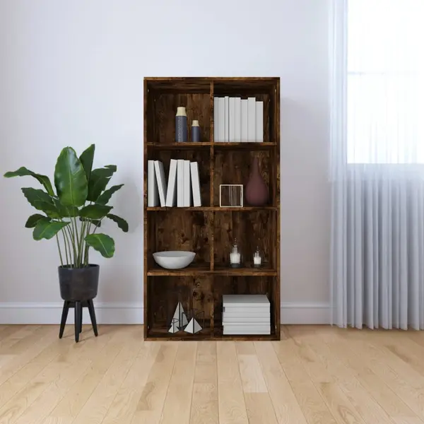 Gossi biblioteca/dulap, stejar fumuriu, 66x30x130 cm, lemn prelucrat