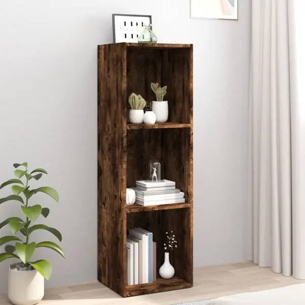 Gossi biblioteca/dulap tv stejar afumat, 36x30x114 cm, lemn prelucrat