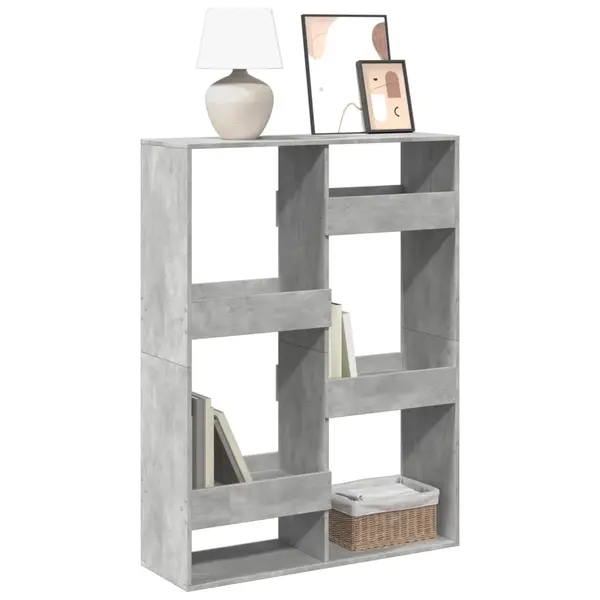 Gossi biblioteca, gri beton, 100x33x135 cm, lemn prelucrat