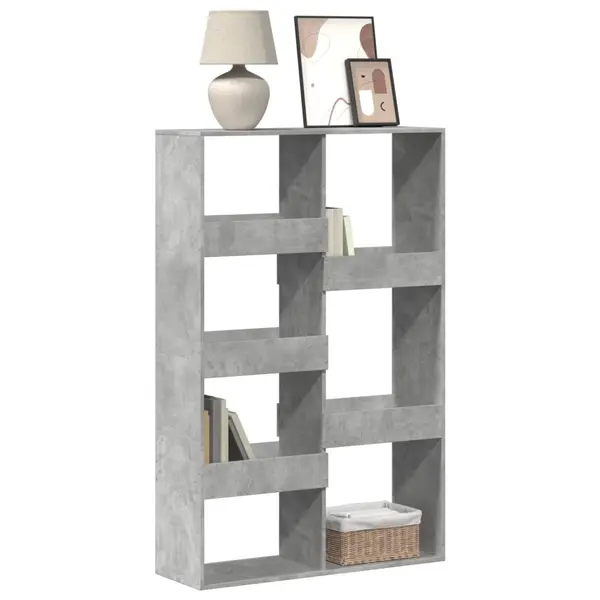 Gossi biblioteca, gri beton, 100x33x155,5 cm, lemn prelucrat