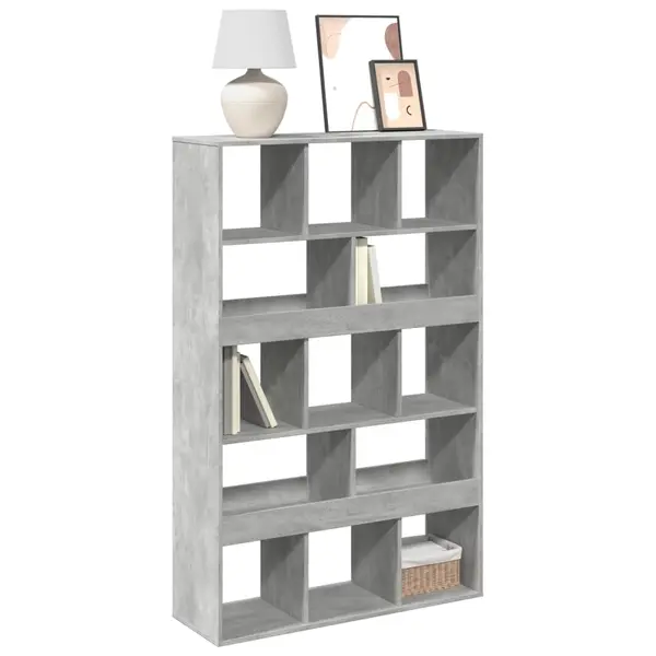 Gossi biblioteca, gri beton, 100x33x156,5 cm, lemn prelucrat