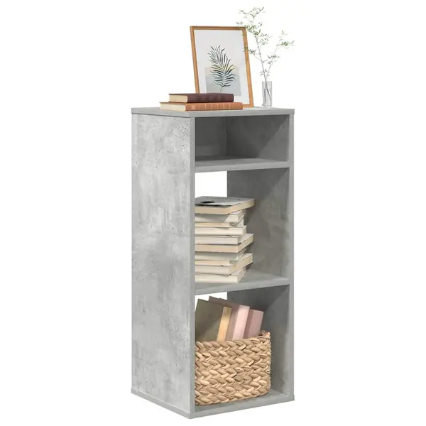 Gossi biblioteca, gri beton, 34x31x80 cm, lemn prelucrat