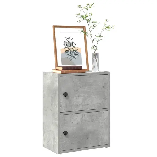 Gossi biblioteca, gri beton, 40x24x52 cm, lemn prelucrat