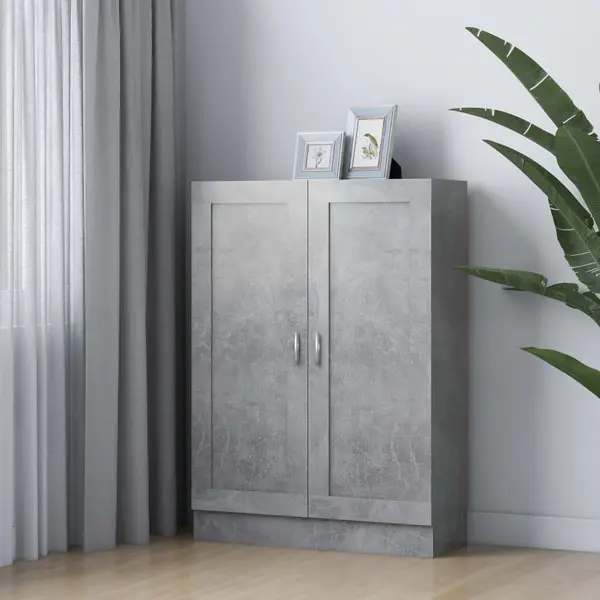 Gossi biblioteca, gri beton, 82,5 x 30,5 x 115 cm, lemn prelucrat