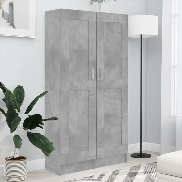 Gossi biblioteca, gri beton, 82,5 x 30,5 x 150 cm, lemn prelucrat