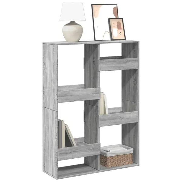Gossi biblioteca, gri sonoma, 100x33x135 cm, lemn prelucrat