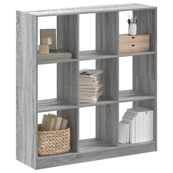 Gossi biblioteca, gri sonoma, 102x32x108 cm, lemn prelucrat