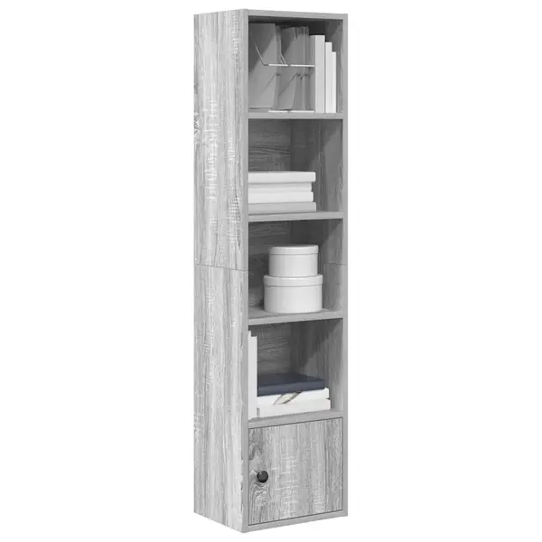 Gossi biblioteca, gri sonoma, 31x24x127 cm, lemn prelucrat