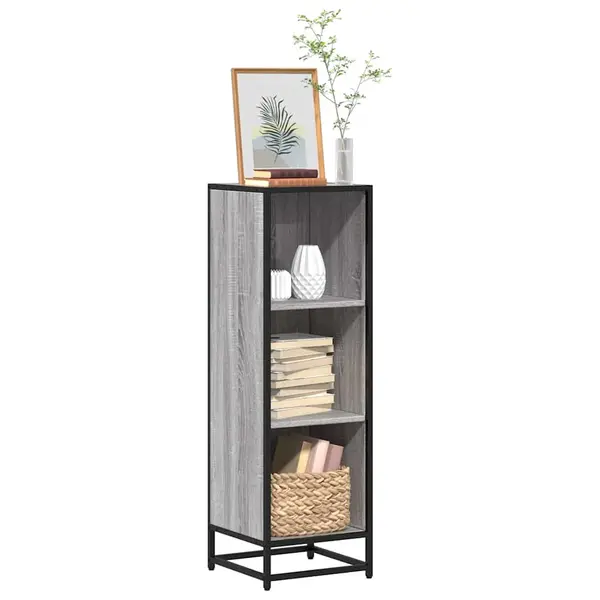 Gossi biblioteca, gri sonoma, 33,5x33x107,5 cm, lemn prelucrat