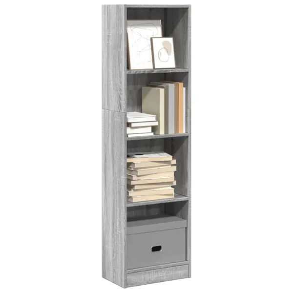 Gossi biblioteca, gri sonoma, 40x24x143 cm, lemn prelucrat