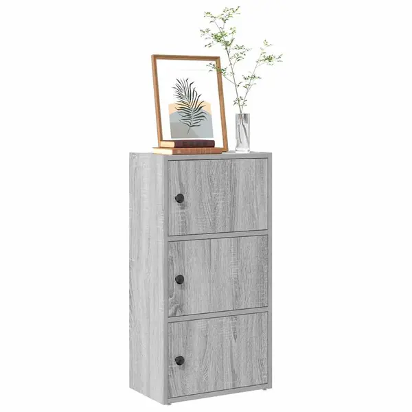 Gossi biblioteca, gri sonoma, 40x24x77 cm, lemn prelucrat