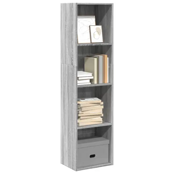 Gossi biblioteca, gri sonoma, 40x30x152 cm, lemn prelucrat