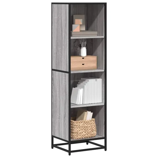 Gossi biblioteca, gri sonoma, 40x35x139 cm, lemn prelucrat