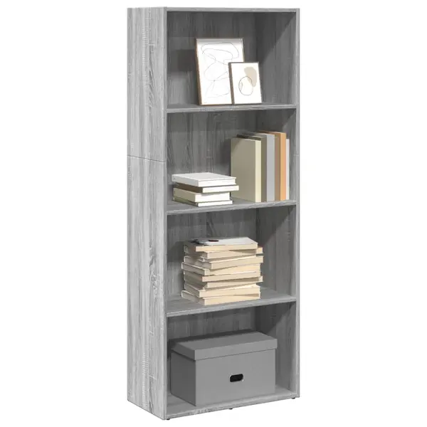 Gossi biblioteca, gri sonoma, 60x30x152 cm, lemn prelucrat