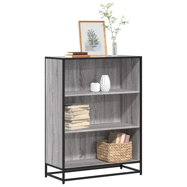 Gossi biblioteca, gri sonoma, 80,5x35x107,5 cm, lemn prelucrat