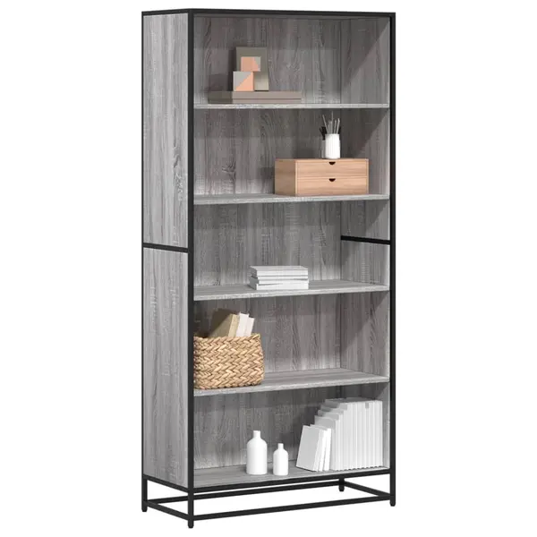 Gossi biblioteca, gri sonoma, 80,5x35x170,5 cm, lemn prelucrat
