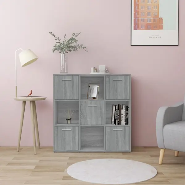 Gossi biblioteca, gri sonoma, 90x30x90 cm, lemn prelucrat