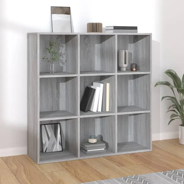 Gossi biblioteca, gri sonoma, 98x29x97,5 cm