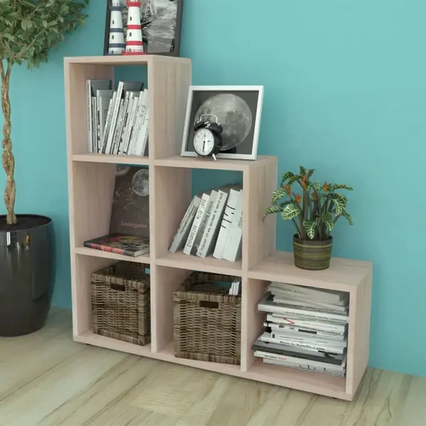 Gossi biblioteca in trepte / raft de expunere 107 cm stejar