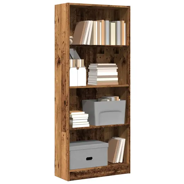 Gossi biblioteca, lemn vechi, 60x24x143 cm, lemn prelucrat