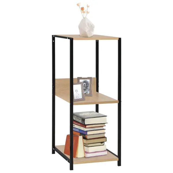 Gossi biblioteca mica negru/stejar, 33,5x39,6x79,7 cm, lemn prelucrat