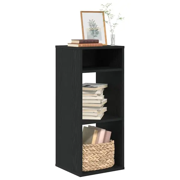 Gossi biblioteca, negru, 34x31x80 cm, lemn prelucrat