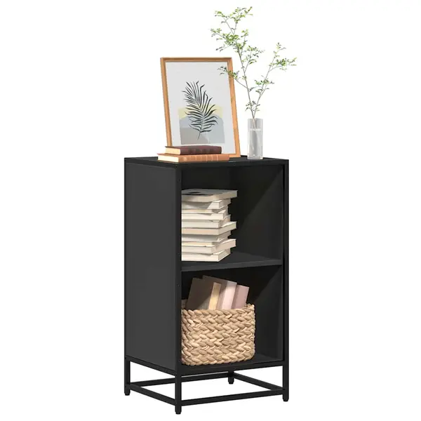Gossi biblioteca, negru, 40x35x76 cm, lemn prelucrat