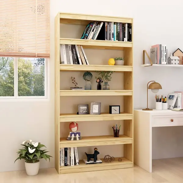 Gossi biblioteca/separator camera, 100x30x200 cm, lemn masiv pin