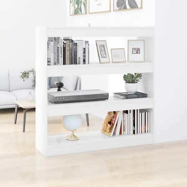 Gossi biblioteca/separator camera, alb, 100x30x103 cm