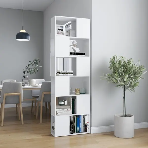 Gossi biblioteca/separator camera, alb, 60x24x186 cm