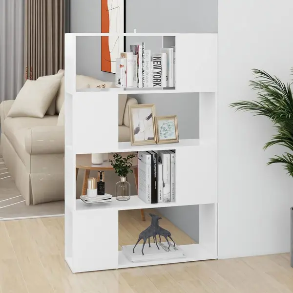 Gossi biblioteca/separator camera, alb, 80x24x124,5 cm, pal