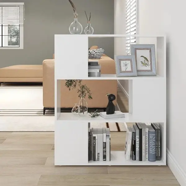 Gossi biblioteca/separator camera, alb, 80x24x94 cm, pal