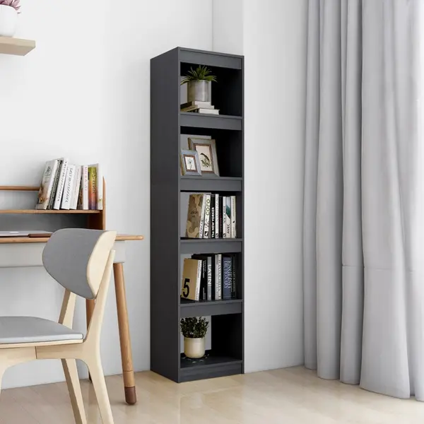 Gossi biblioteca/separator camera, gri, 40x30x167,5 cm lemn masiv pin