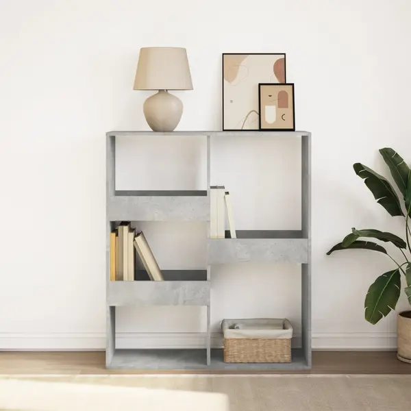 Gossi biblioteca/separator camera, gri beton, 100x33x115 cm