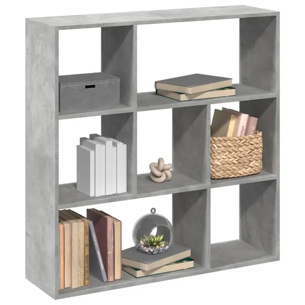 Gossi biblioteca/separator camera gri beton 102x29x103,5 cm lemn