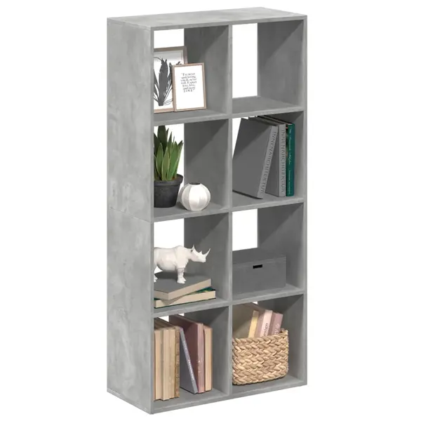 Gossi biblioteca/separator camera gri beton 69,5x29x137,5 cm lemn