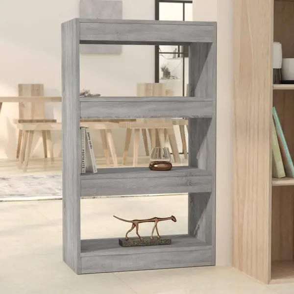 Gossi biblioteca/separator camera, gri sonoma, 60x30x103 cm, pal