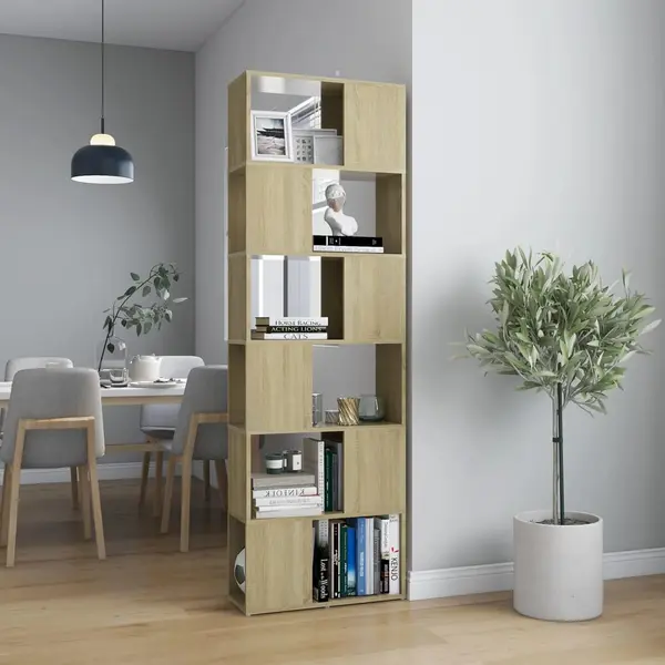 Gossi biblioteca/separator camera, stejar sonoma, 60x24x186 cm, pal