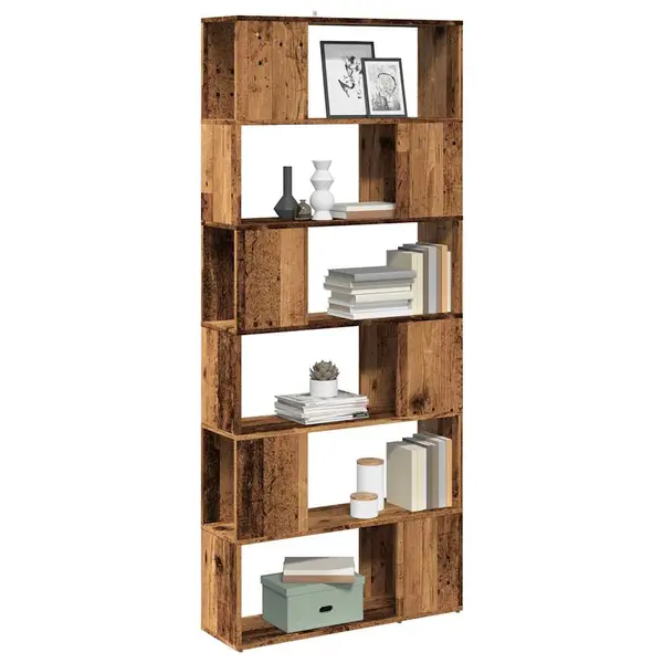 Gossi biblioteca/separator de camera, lemn vechi, 80x24x186 cm
