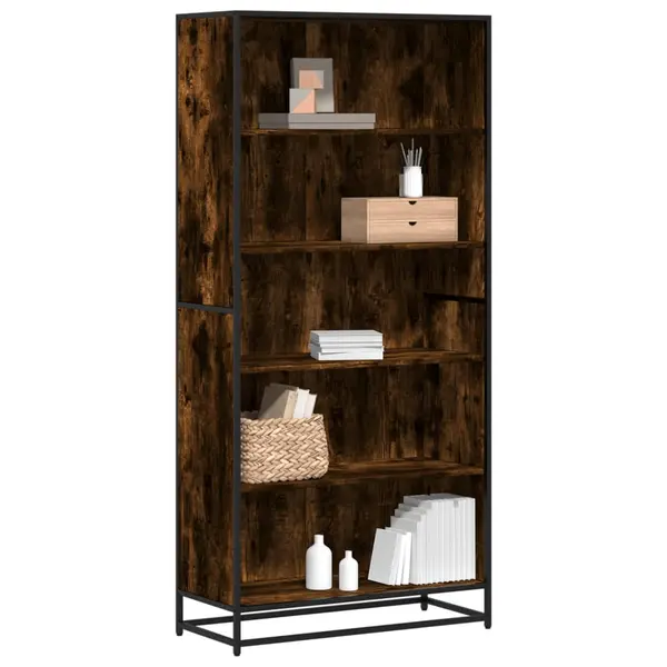 Gossi biblioteca, stejar afumat, 80,5x35x170,5 cm, lemn prelucrat
