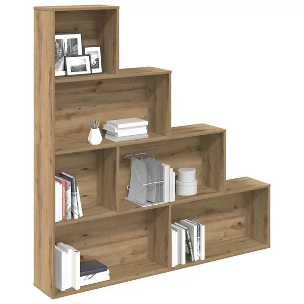 Gossi biblioteca, stejar artizanal,157x24x160 cm, lemn prelucrat