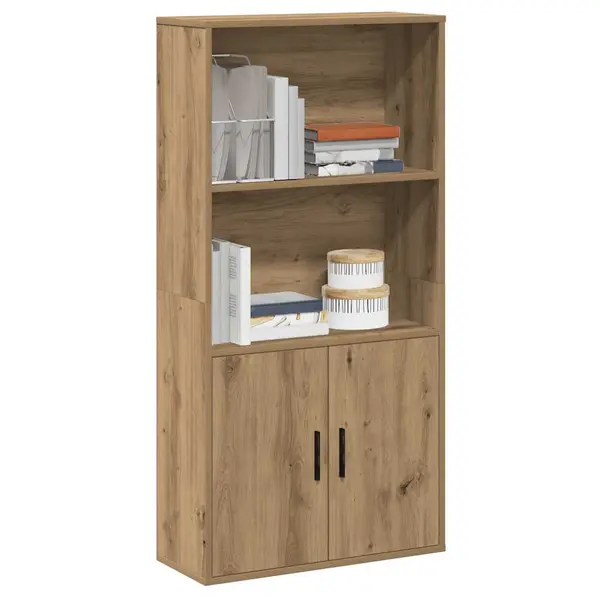 Gossi biblioteca, stejar artizanal, 60x24x120 cm, lemn prelucrat