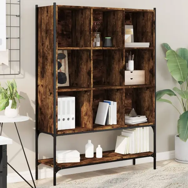 Gossi biblioteca, stejar fumuriu, 102x30x141,5 cm, lemn prelucrat