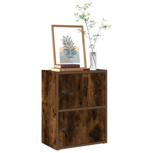 Gossi biblioteca, stejar fumuriu, 40x24x52 cm, lemn prelucrat
