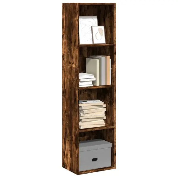 Gossi biblioteca, stejar fumuriu, 40x30x152 cm, lemn prelucrat