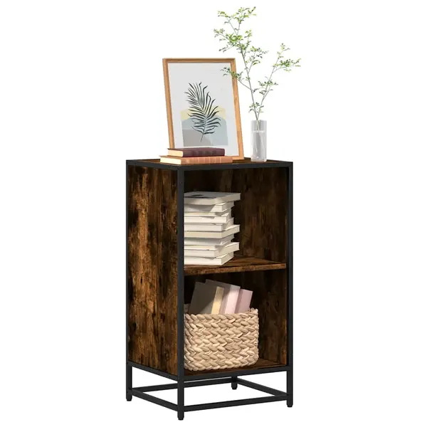 Gossi biblioteca, stejar fumuriu, 40x35x76 cm, lemn prelucrat